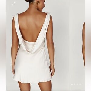 MESHKI Nadia Satin Mini Dress with Cowl Back